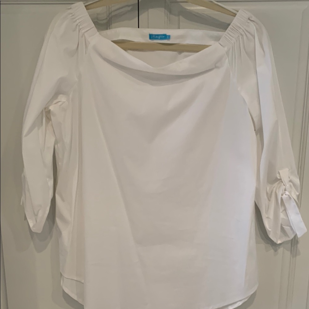 J McLaughlin White Off-Shoulder Women's Top